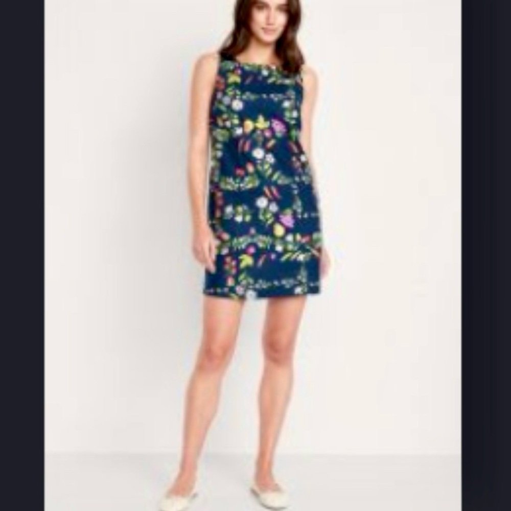 Old Navy Navy Floral Shift Dress